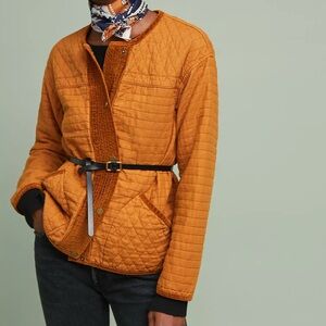 Anthropologie Quilted Rust Jacket